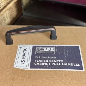 NIB NWT ILYAPA two tone oil rubbed bronze flared center cabinet pole handles